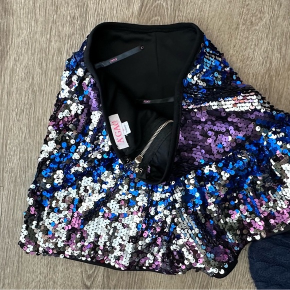 a'gaci High Waist Blue and Purple Shorts - Picture 3 of 5